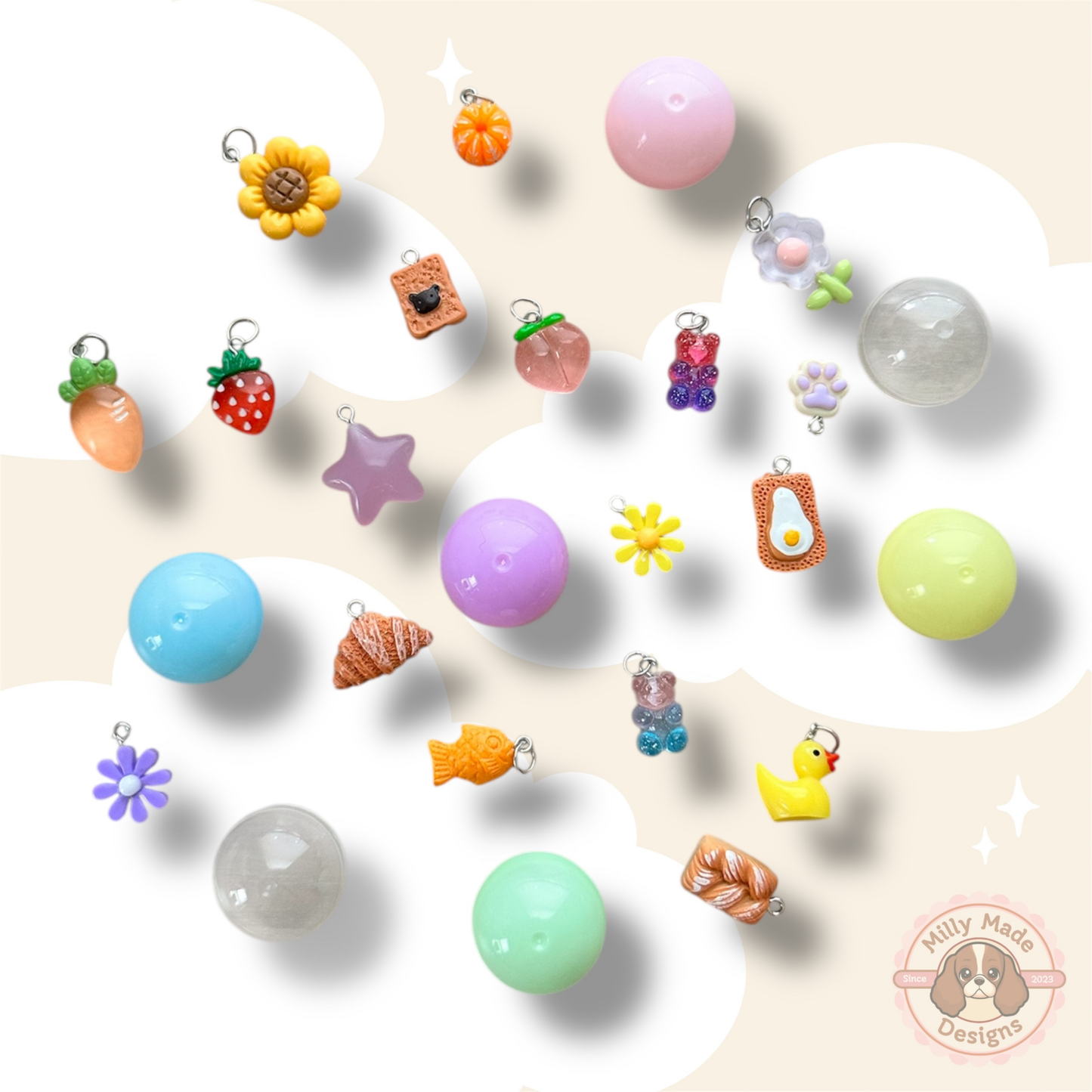 Charm-Ball Machine - Mystery Spin | Keychain Accessory | Surprise Charm | Pet Keychain Add-On