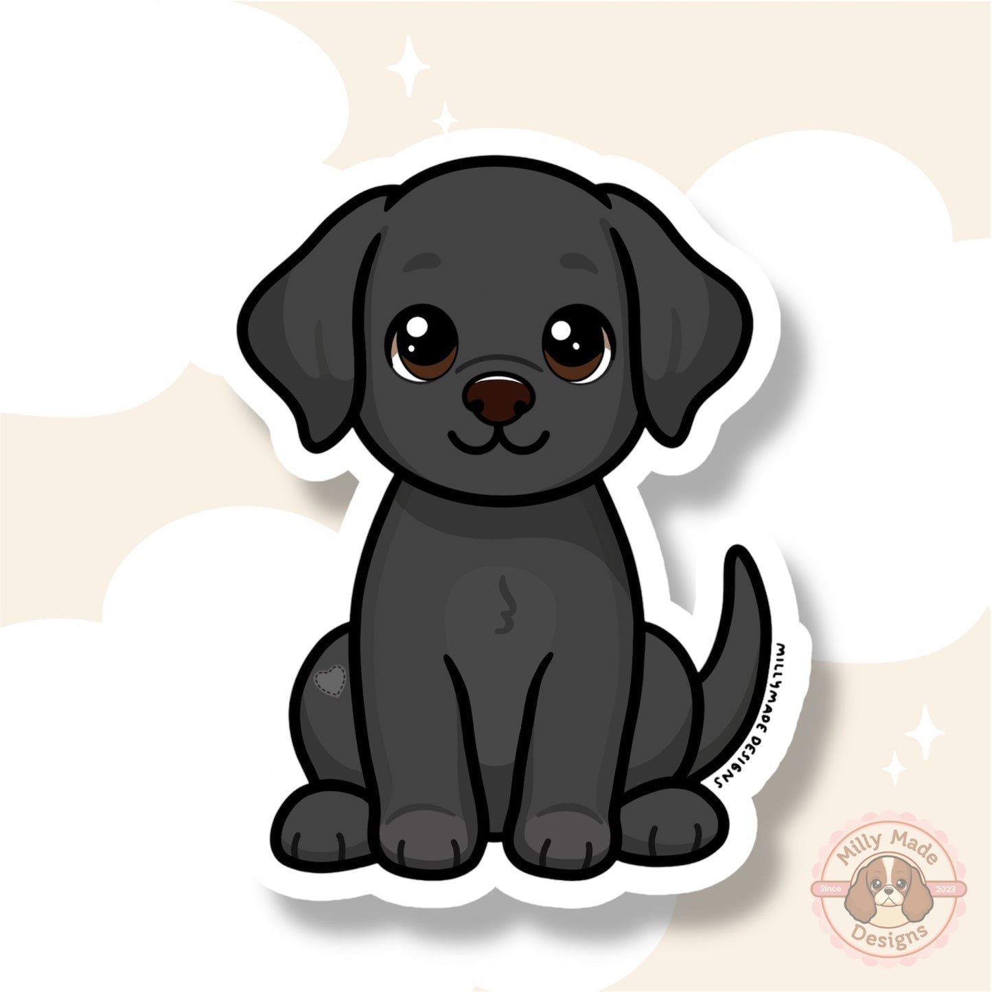Black Labrador Retriever Waterproof Vinyl Sticker