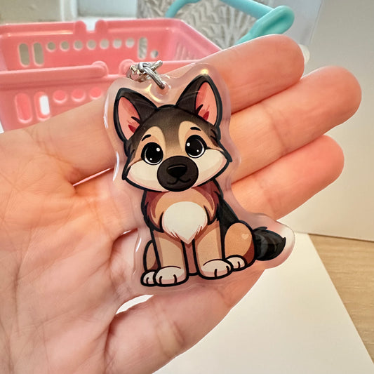 Black and Tan German Shepherd Dog Breed Keychain