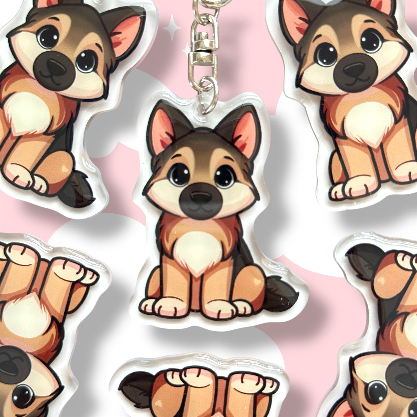 Black and Tan German Shepherd Dog Breed Keychain