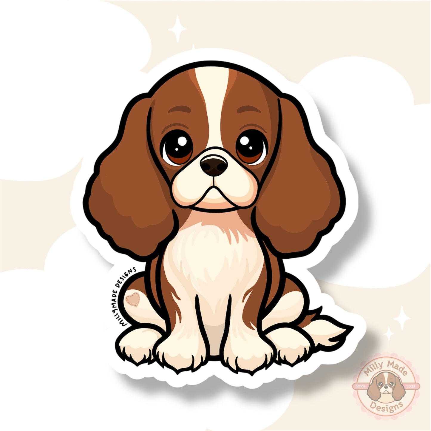 Blenheim Cavalier King Charles Spaniel Waterproof Vinyl Sticker