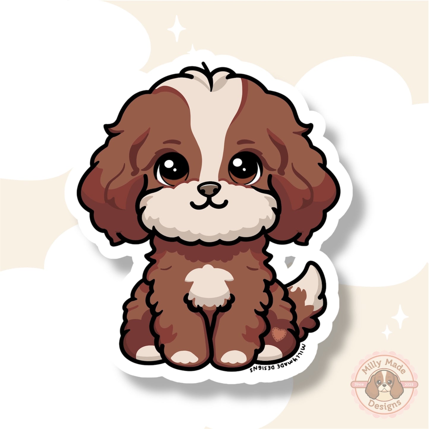Blenheim Cavapoo Cavoodle Waterproof Vinyl Sticker