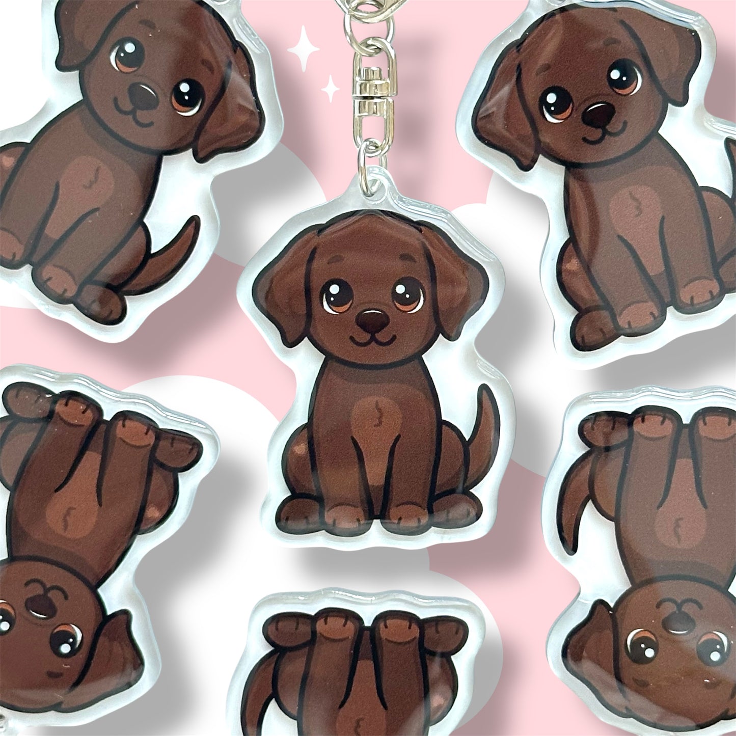 Brown Labrador Retriever Acrylic Dog Breed Keychain