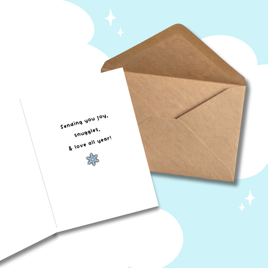 Reindeer Cavalier King Charles Spaniel Christmas Card | Seasonal | Holiday Greeting Card