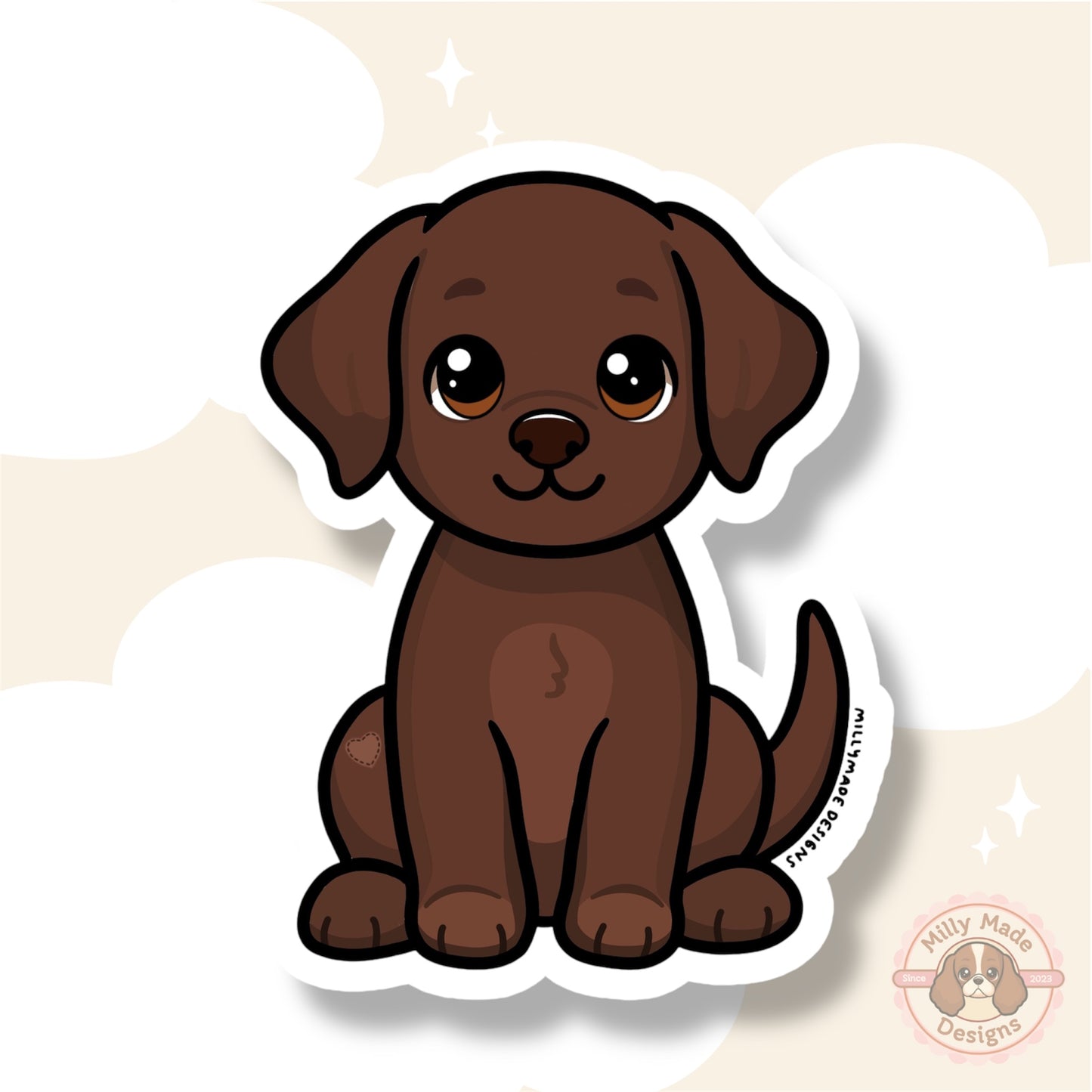 Chocolate Brown Labrador Retriever Waterproof Vinyl Dog Breed Sticker