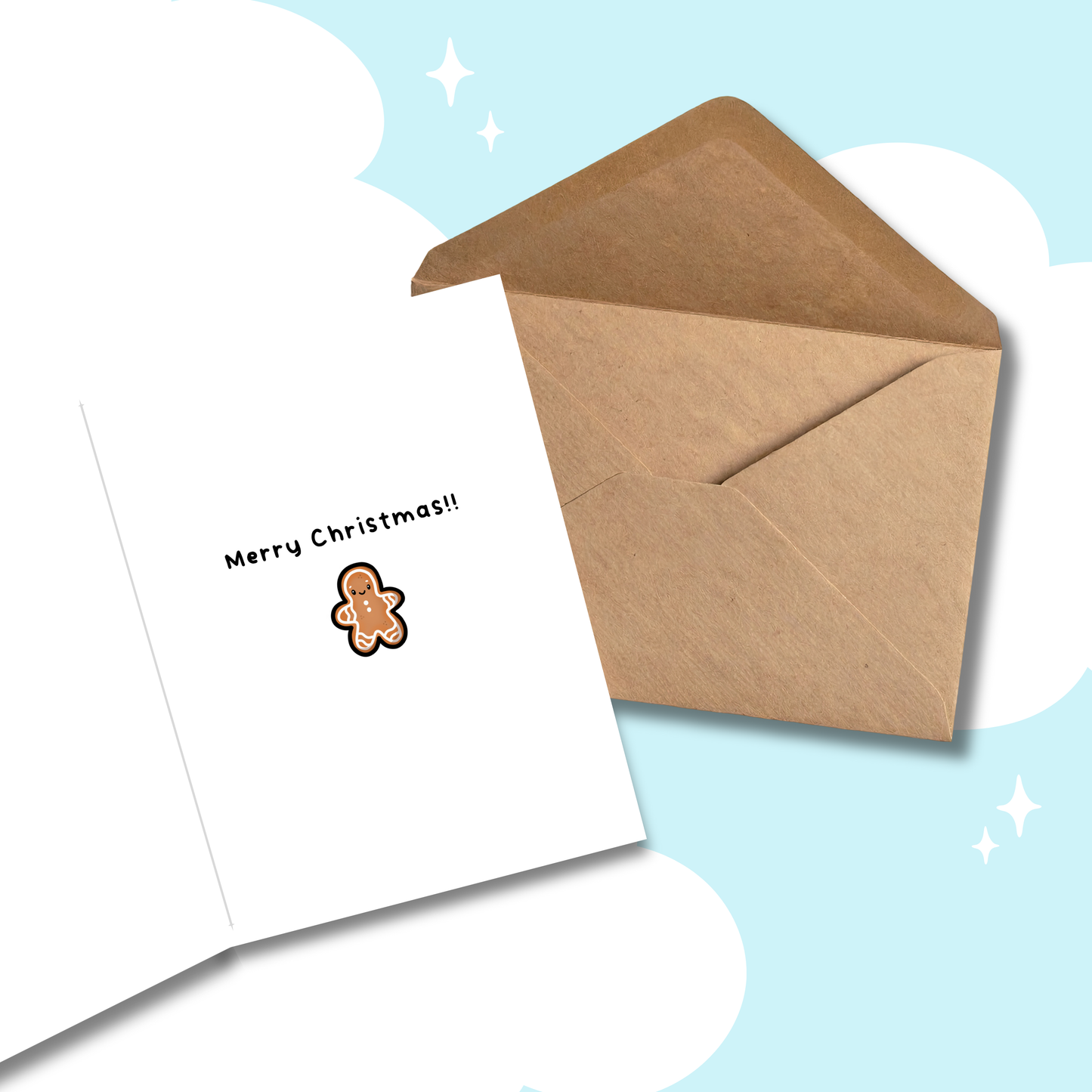 Gingerbread Cat Christmas Card | Seasonal | Holiday Greeting Card