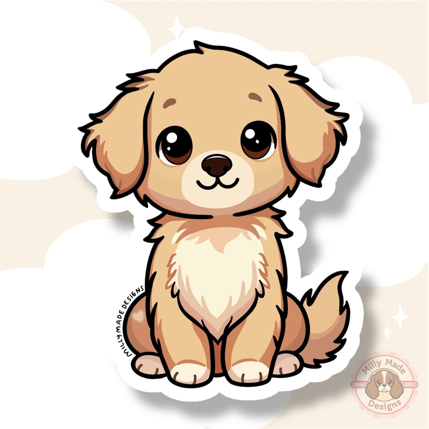 Dark Golden Retriever Waterproof Vinyl Dog Breed Sticker
