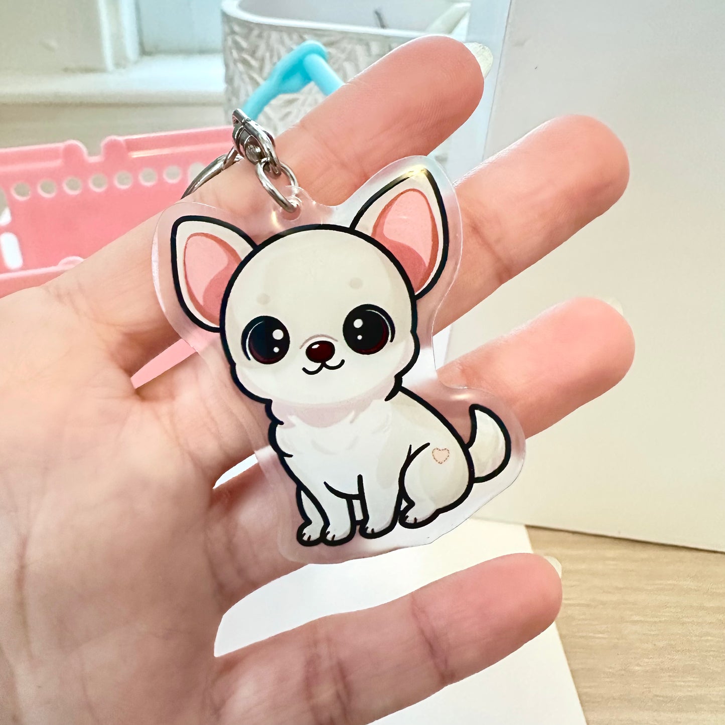 Fawn Chihuahua Acrylic Dog Breed Keychain