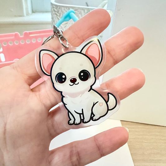 Fawn Chihuahua Acrylic Dog Breed Keychain