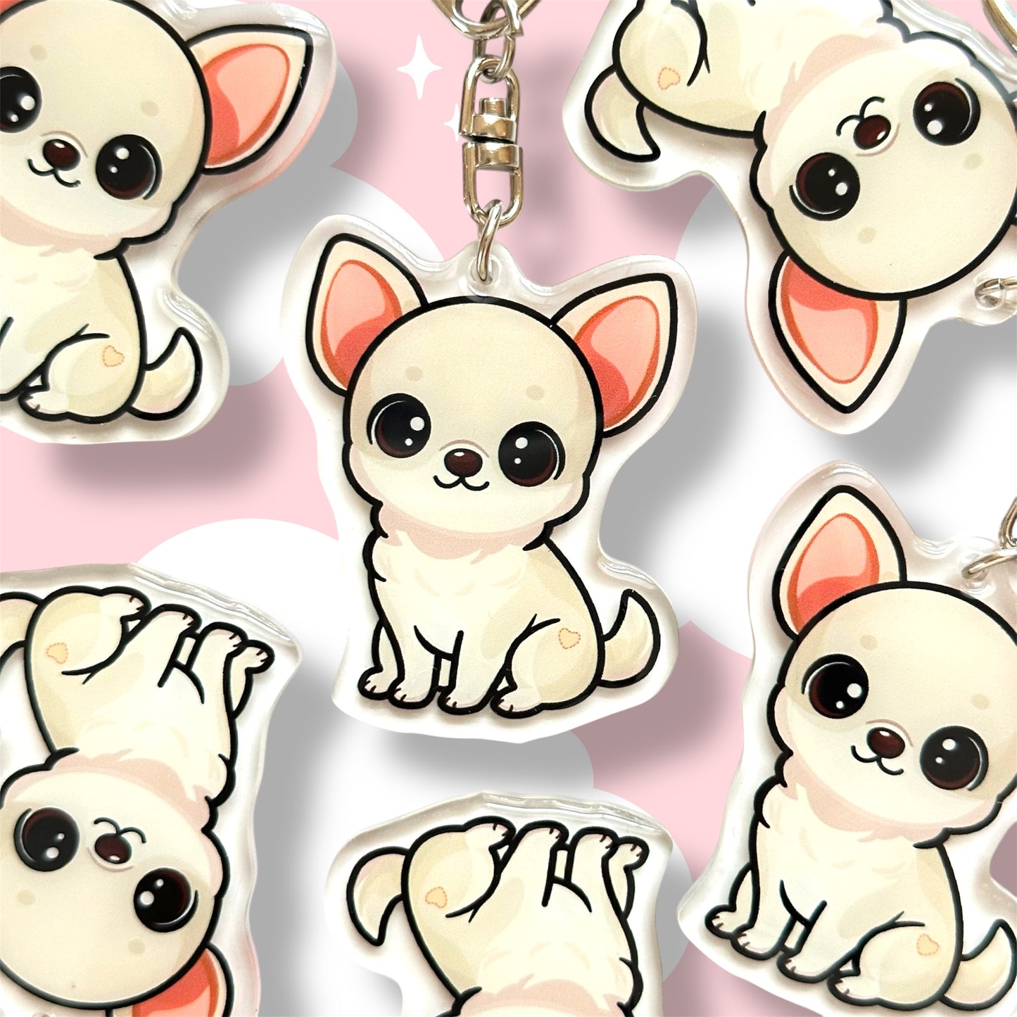 Fawn Chihuahua Acrylic Dog Breed Keychain