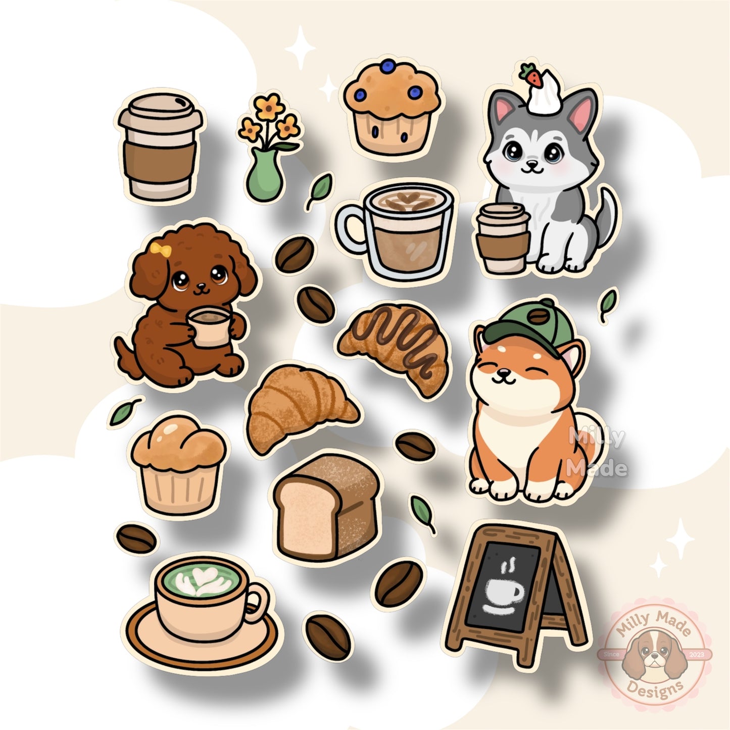 Puppacino Cafe - Sticker Sheet