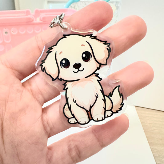 Light Golden Retriever Acrylic Dog Breed Keychain