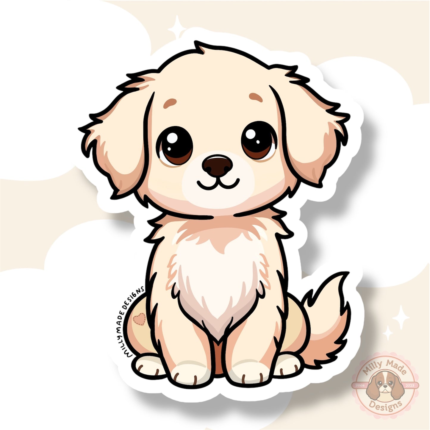 Light Golden Retriever Waterproof Vinyl Dog Breed Sticker