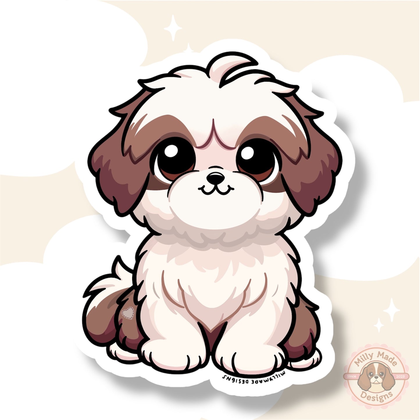 Liver Shih Tzu Waterproof Vinyl Dog Breed Sticker