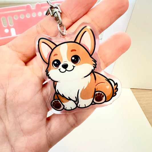 Red Pembroke Welsh Corgi Acrylic Dog Breed Keychain