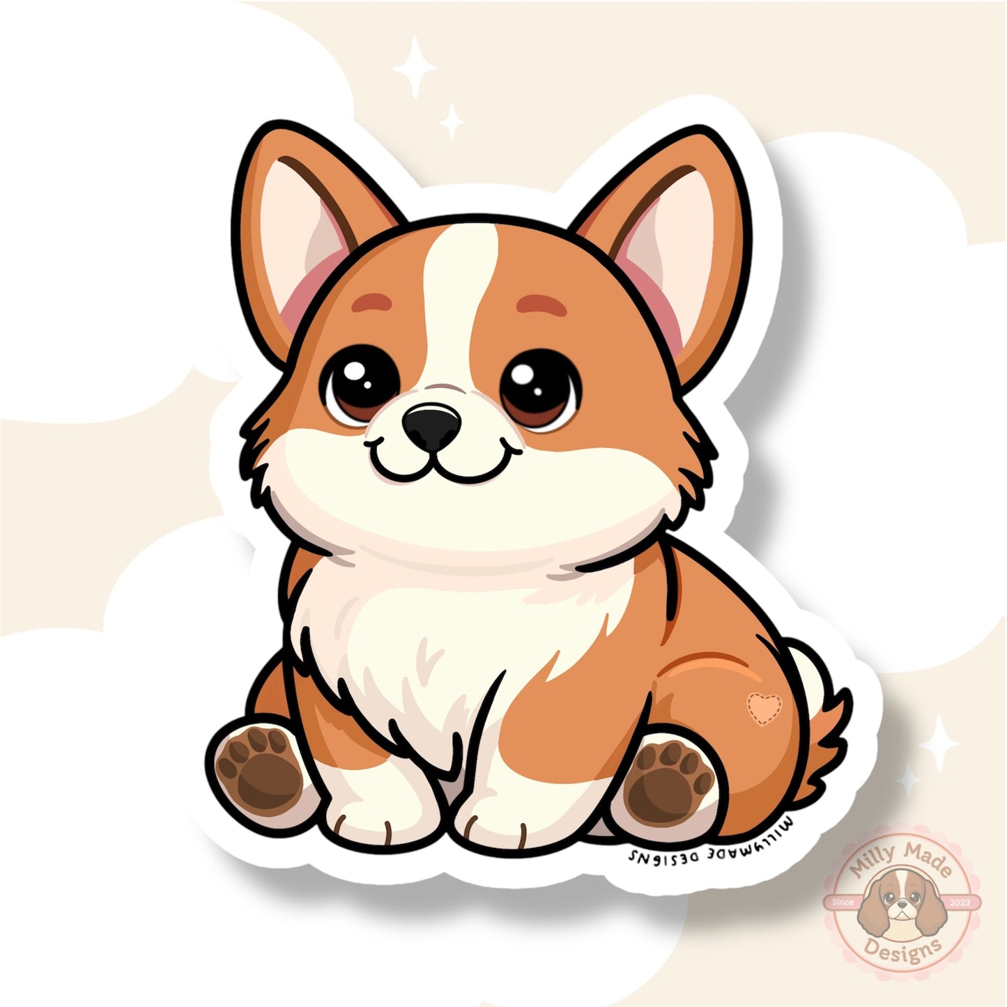 Red Pembroke Welsh Corgi Waterproof Vinyl Dog Breed Sticker