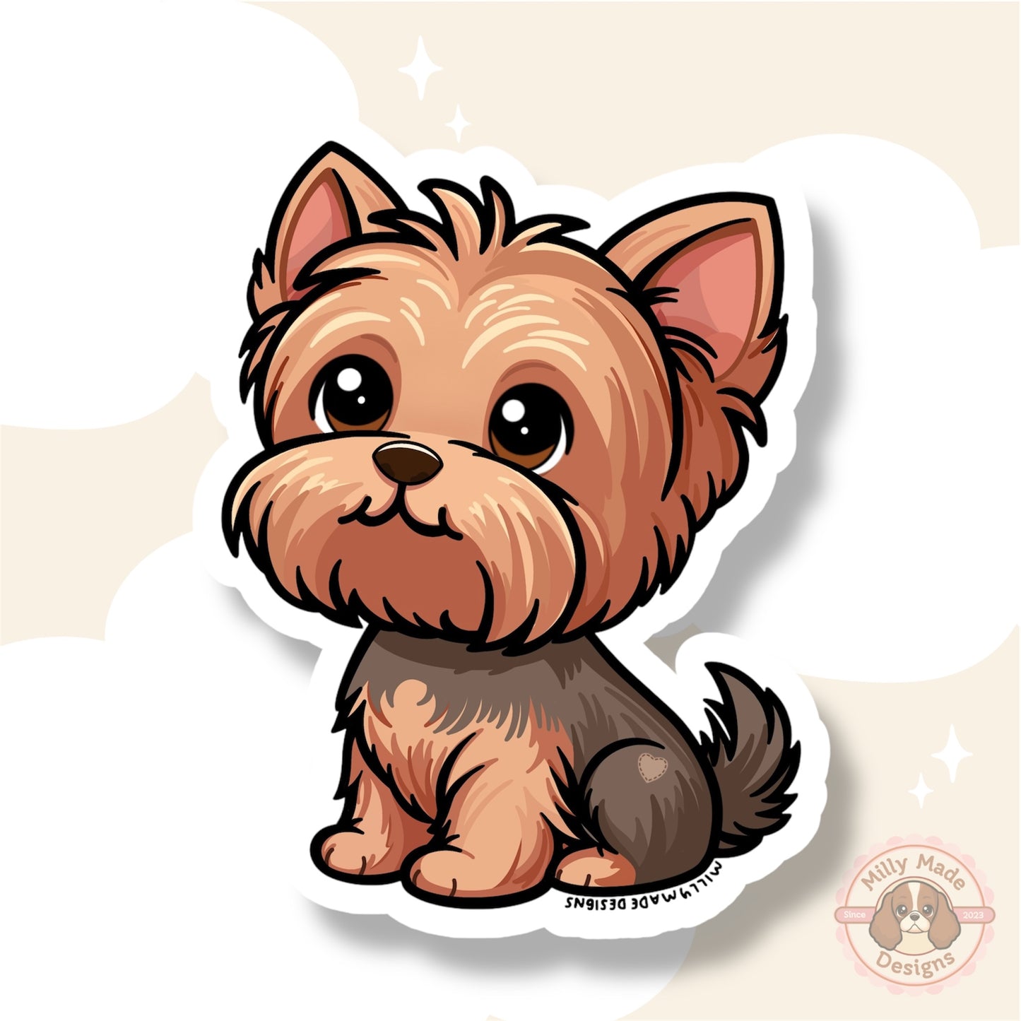 Shorthaired Yorkshire Terrier Yorkie Waterproof Vinyl Dog Breed Sticker