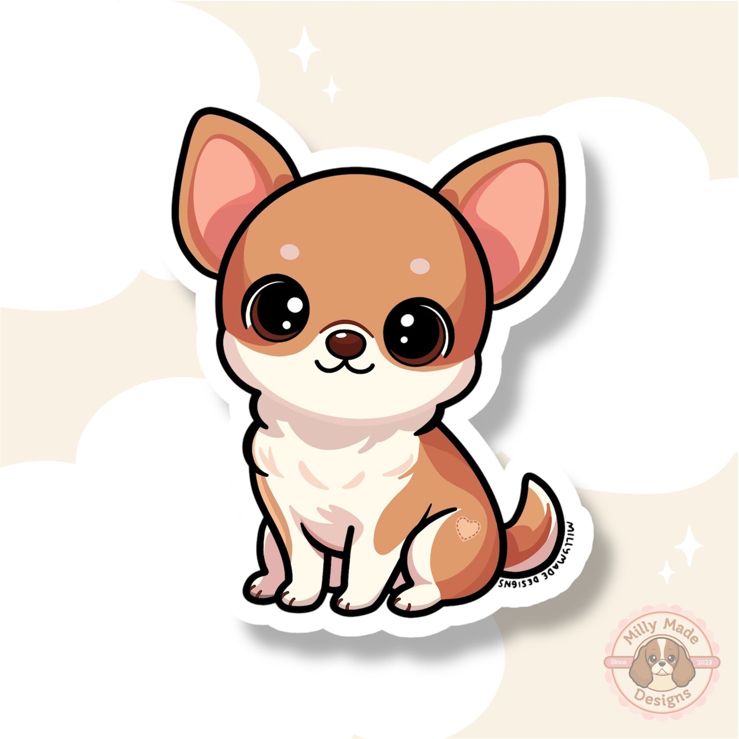 Tan Chihuahua Waterproof Vinyl Dog Breed Sticker