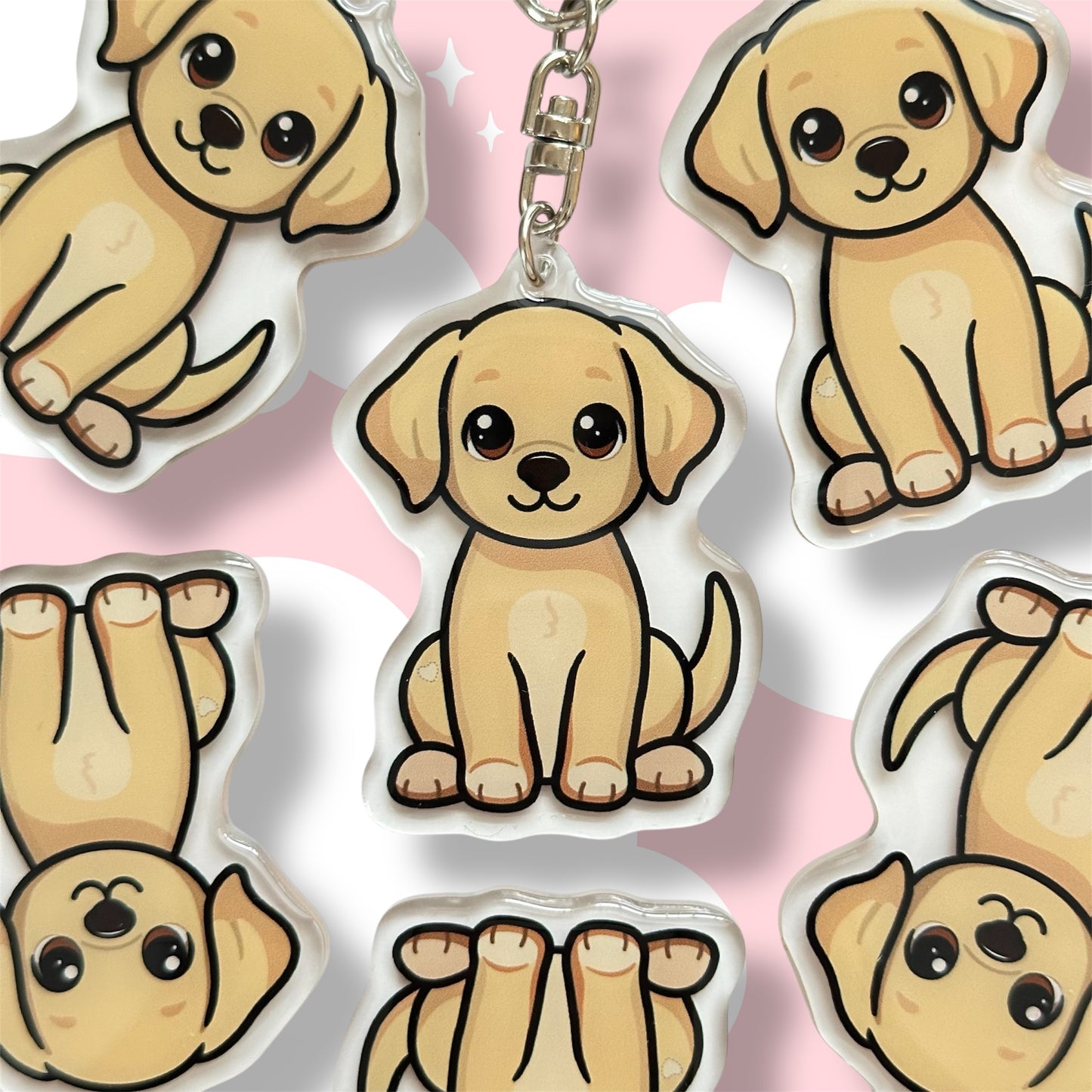 Yellow Labrador Retriever Acrylic Dog Breed Keychain
