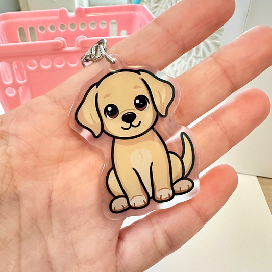 Yellow Labrador Retriever Acrylic Dog Breed Keychain