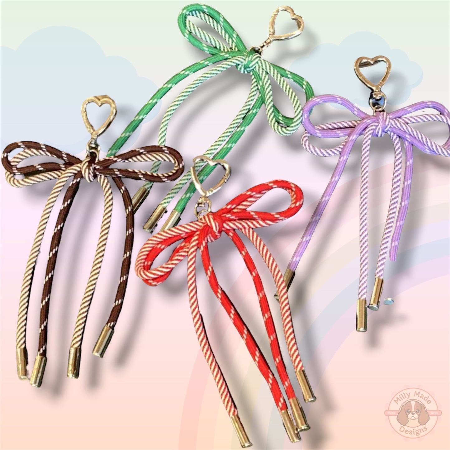 Bow Cord Lace Knotted Keychain Accessory | Bag Charm | Personalized Style Upgrade