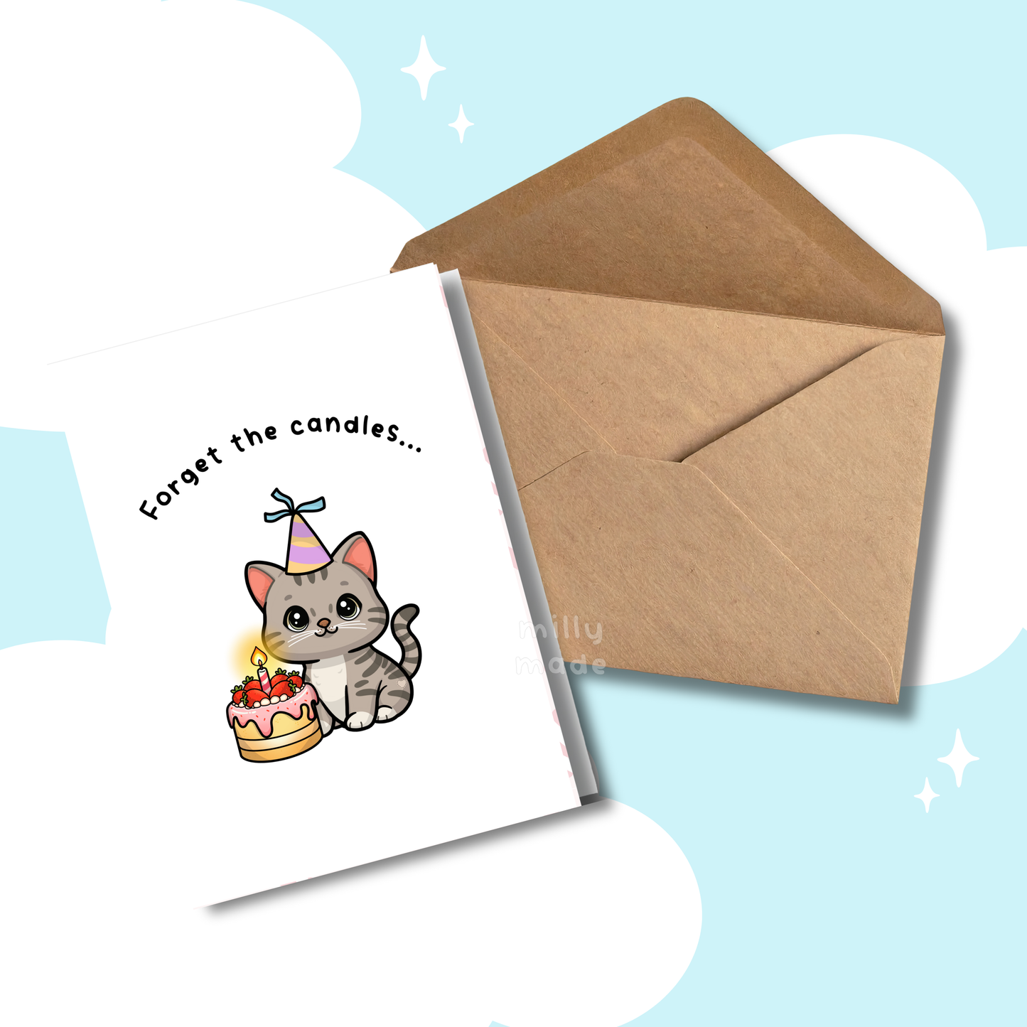 Forget the Candles Cat Birthday Card | Funny Cat Birthday | Greeting Card