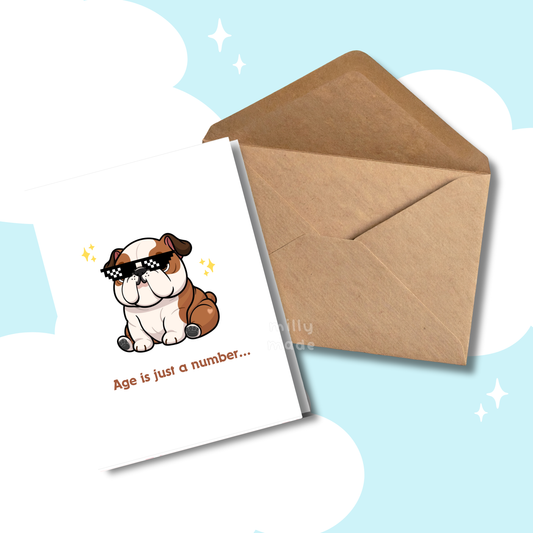 English Bulldog Swag Birthday Card | Funny Dog Birthday | Greeting Card