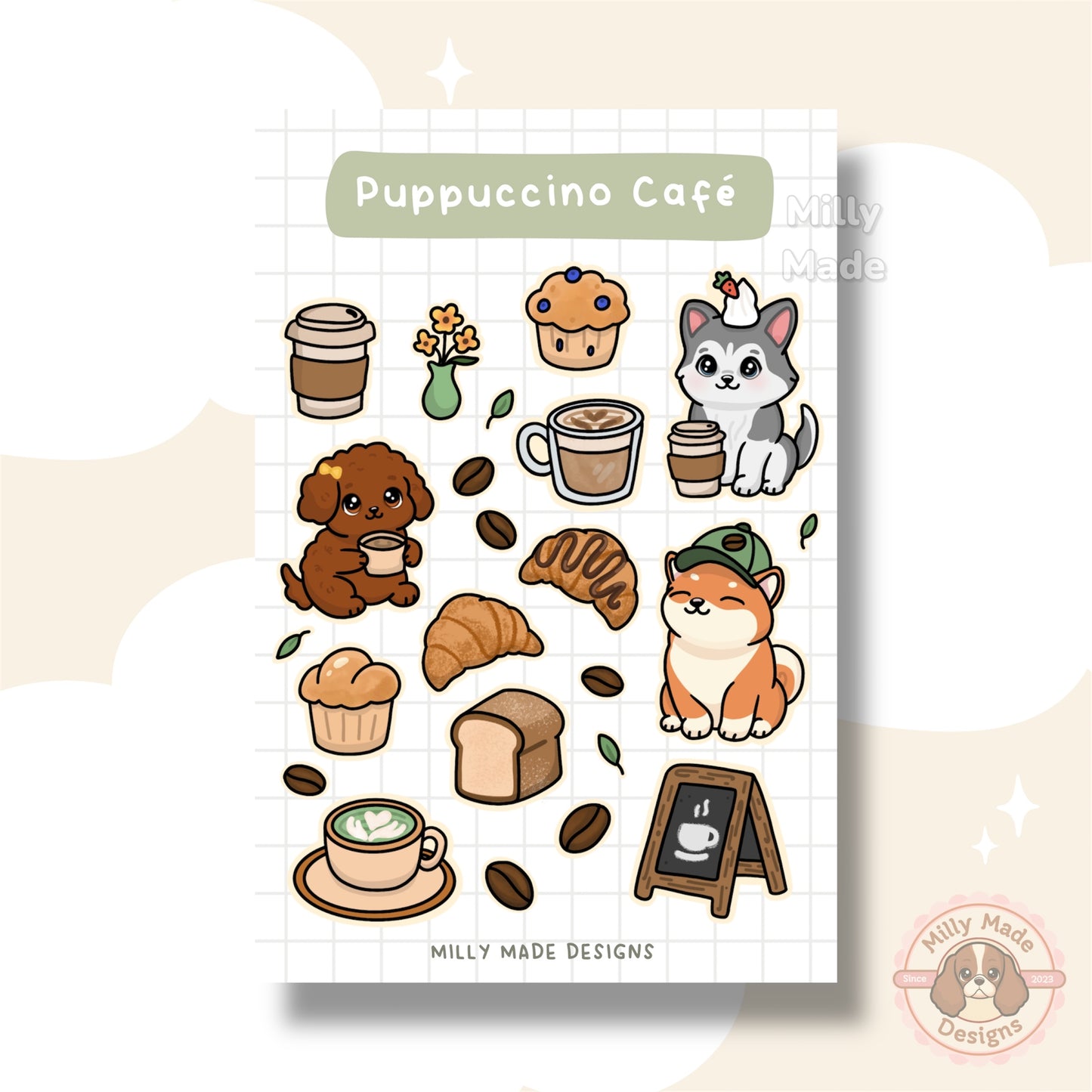 Puppacino Cafe - Sticker Sheet