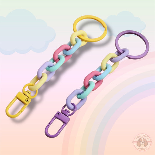 Pastel Chain Link Keychain Accessory | Acrylic Bag Charm | Personalized Style Upgrade