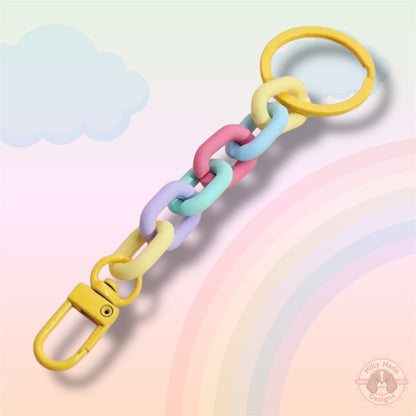 Pastel Chain Link Keychain Accessory | Acrylic Bag Charm | Personalized Style Upgrade