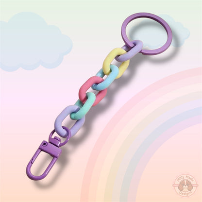 Pastel Chain Link Keychain Accessory | Acrylic Bag Charm | Personalized Style Upgrade