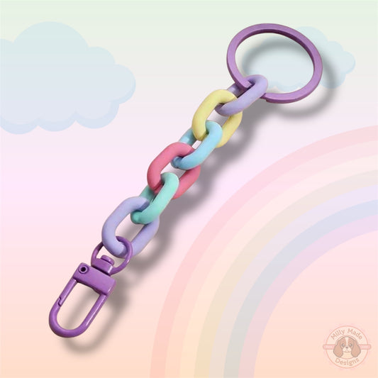 Pastel Chain Link Keychain Accessory | Acrylic Bag Charm | Personalized Style Upgrade