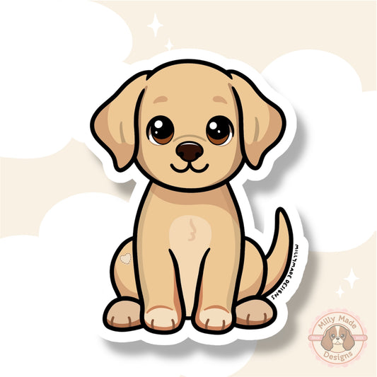 Yellow Labrador Retriever Waterproof Vinyl Dog Breed Sticker